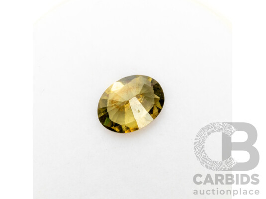 0.95ct Oval Cut Green/Yellow Parti Sapphire
