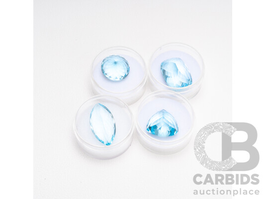 71.8ct Collection of Large Sky Blue Topaz - Lot of 4