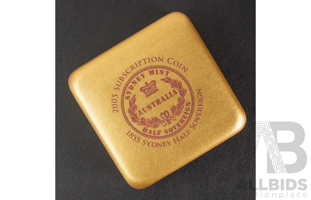 Australian RAM 2005 Silver Proof Gold Plated One Dollar/ 1855 Half Sovereign Sydney Mint Subscription Coin .999