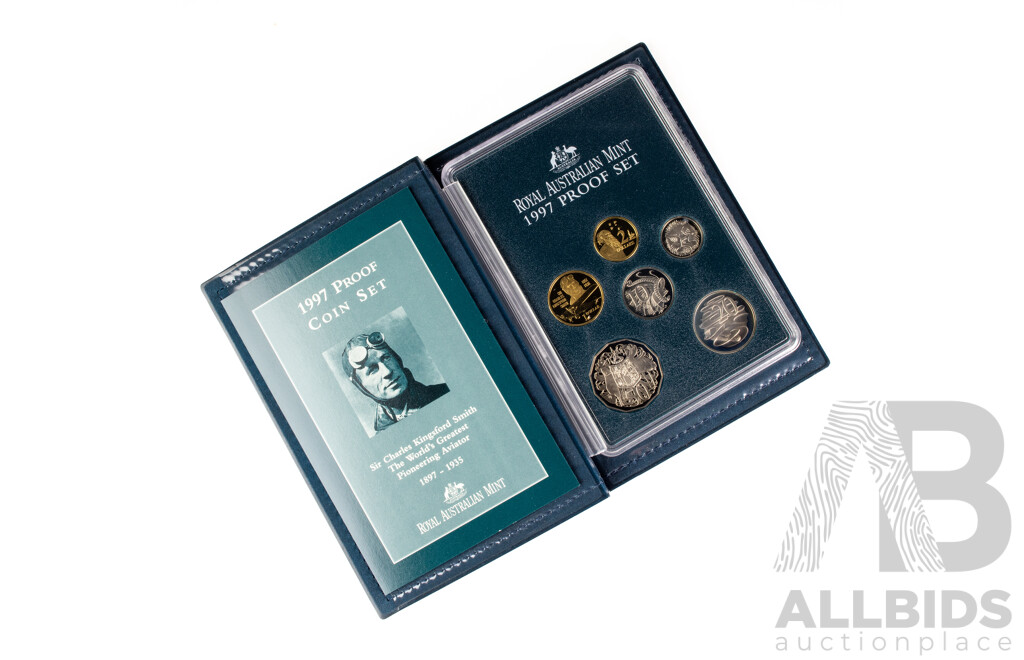 Australian RAM 1997 Six Coin Proof Set Including Sir Kingsford Smith One Dollar