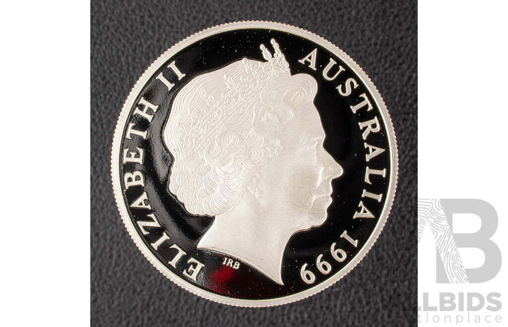 Australian RAM 1999 Silver Proof One Dollar Coin, ‘C’ Mint Mark, Kangaroo .999