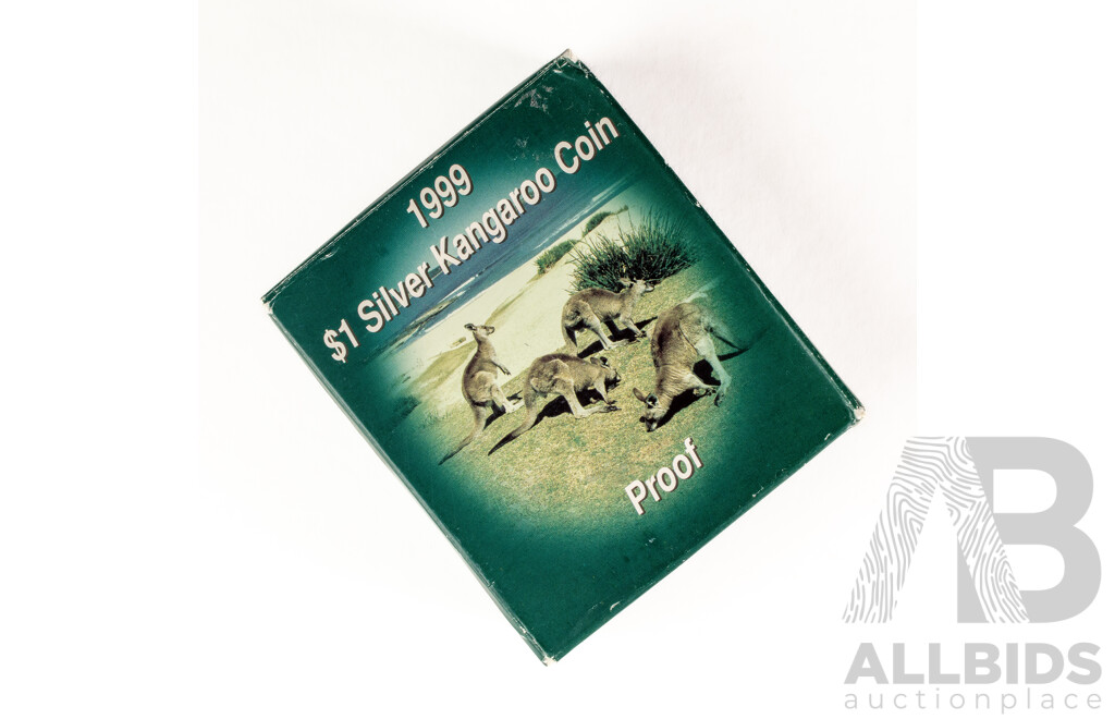 Australian RAM 1999 Silver Proof One Dollar Coin, ‘C’ Mint Mark, Kangaroo .999