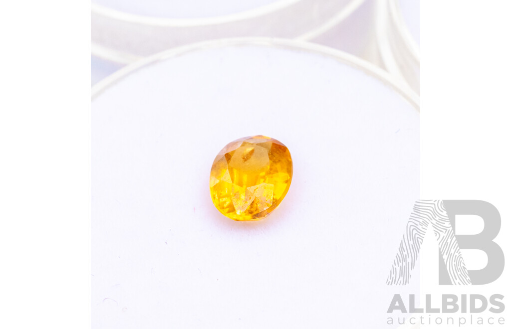 Oval Orange and Yellow Sapphires, Oval Blue Spinel - Lot of 3