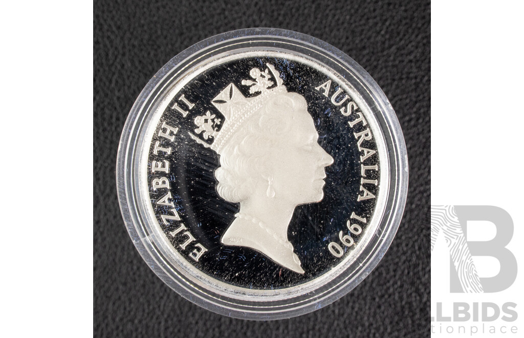 Australian RAM 1990 Silver Piedfort Ten Dollar Coin, Birds of Australia, Cockatoo .925