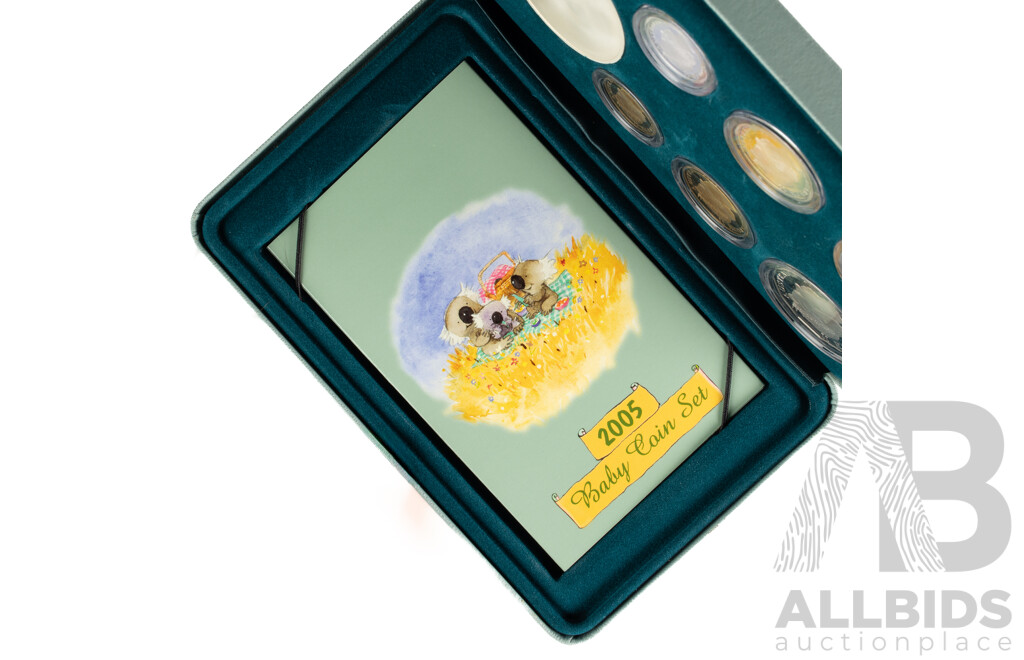 Australian RAM 2005 Six Proof Coins, Baby Coin Set with WW2 Commemorative One Dollar, Fifty Cent, Twenty Cent