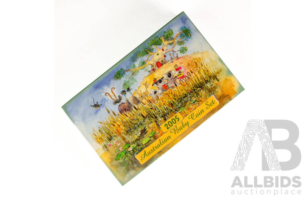 Australian RAM 2005 Six Proof Coins, Baby Coin Set with WW2 Commemorative One Dollar, Fifty Cent, Twenty Cent