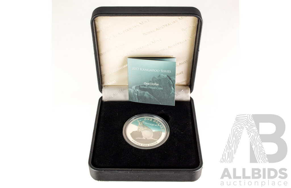Australian RAM 2012 Silver Proof One Dollar Coin, Kangaroo Series .999