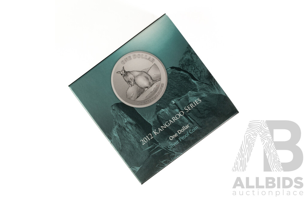 Australian RAM 2012 Silver Proof One Dollar Coin, Kangaroo Series .999