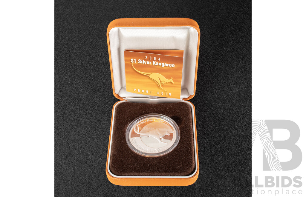 Australian RAM 2004 Silver One Dollar Coin, Silver Kangaroo .999