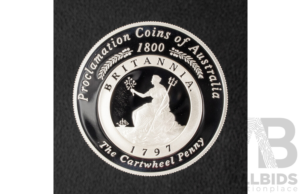 Australian RAM 2000 Silver One Dollar, Proclamation Coins of Australia, 1797 Cartwheel Penny .999