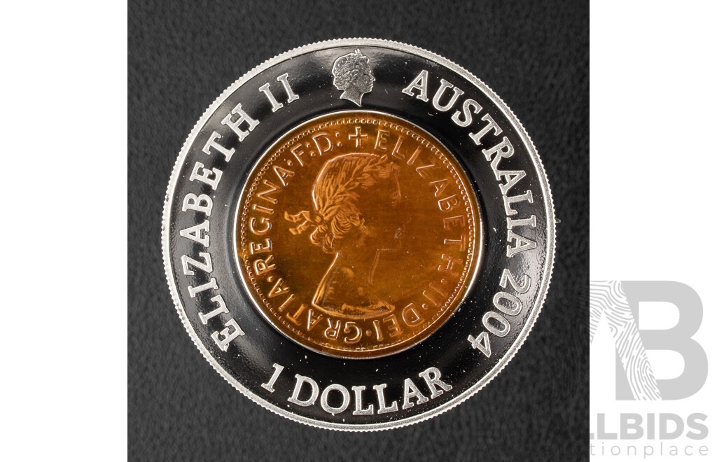 Australian RAM 2004 One Dollar Proof Coin, 40th Anniversary of the 1964 Penny .999
