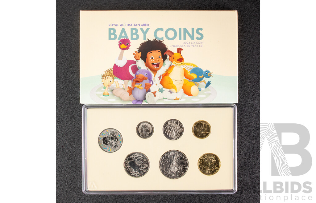 Australian 2024 UNC Baby Coins Six Coin Year Set