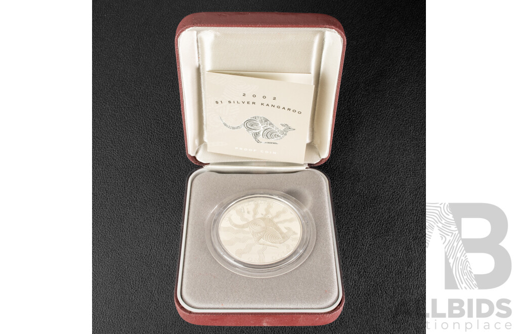 Australian RAM 2002 Silver Proof One Dollar Coin, Silver Kangaroo .999