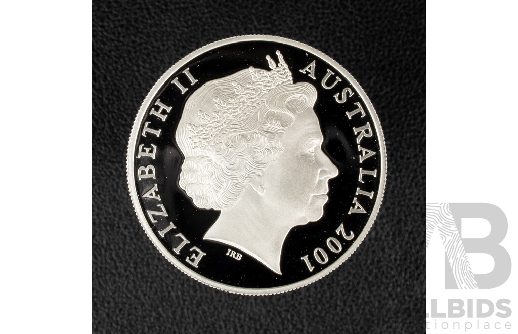 Australian RAM 2001 Silver Proof One Dollar Coin, Silver Kangaroo .999