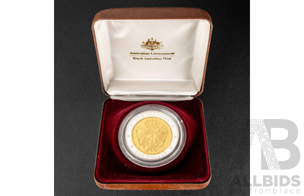 Australian RAM 2007 Silver/Selectively Gold Plated One Dollar Coin, 1732 Portuguese One Johanna Reproduction .999