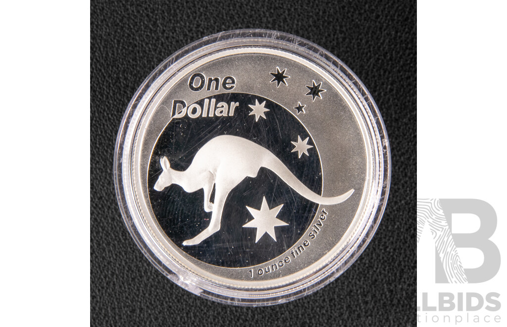 Australian RAM 2005 Silver One Dollar Proof Coin, Silver Kangaroo .999