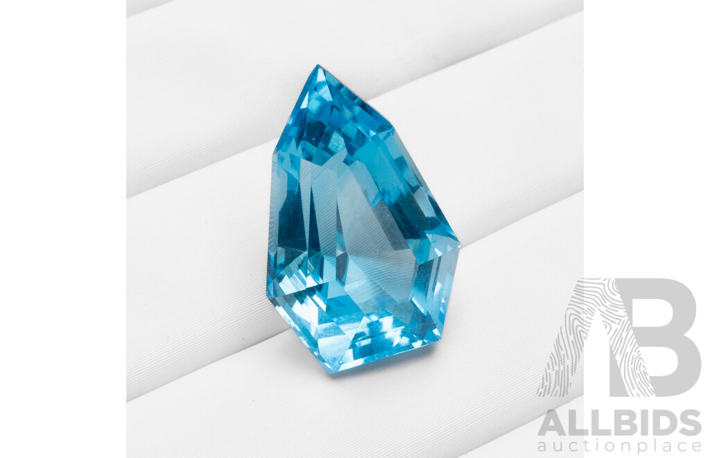 Large Shield Cut Natural Swiss Blue Topaz - 17.9cts