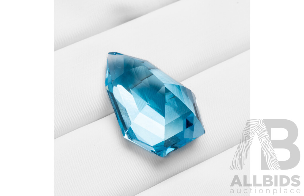 Large Shield Cut Natural Swiss Blue Topaz - 17.9cts