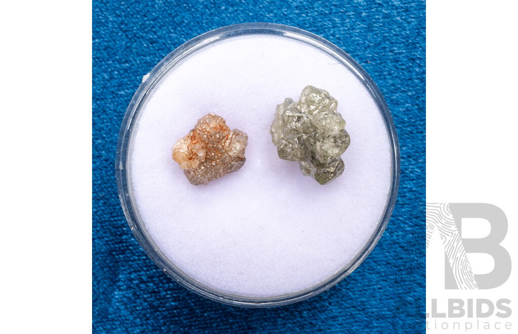 Uncut Natural Diamonds. Lot of 2 - 4.15cts