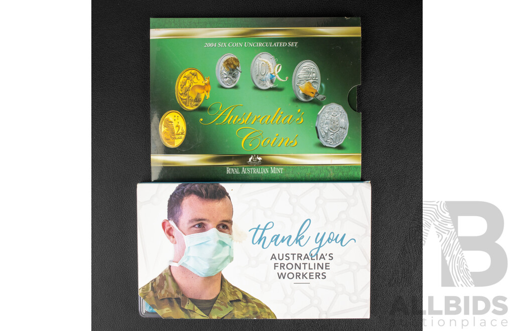 Australian RAM Six UNC Coin 2004 and 2022 Year Sets