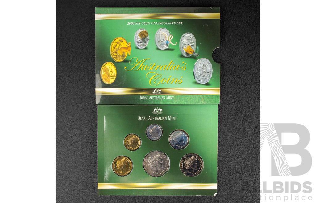 Australian RAM Six UNC Coin 2004 and 2022 Year Sets