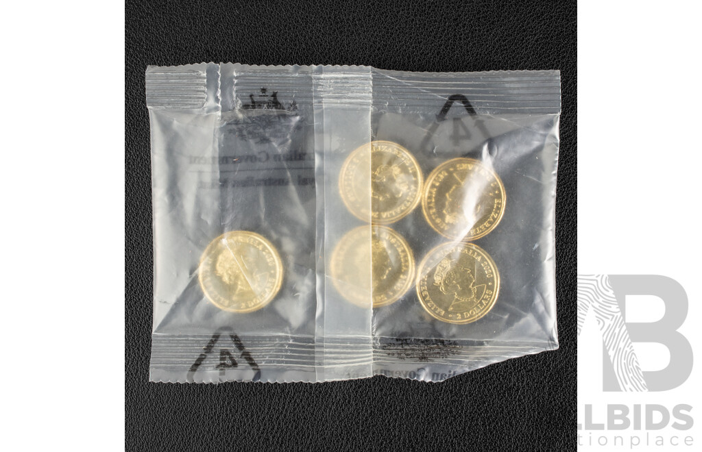 Five Australian RAM 2020 UNC Commemorative Two Dollar Coins, Firefighters