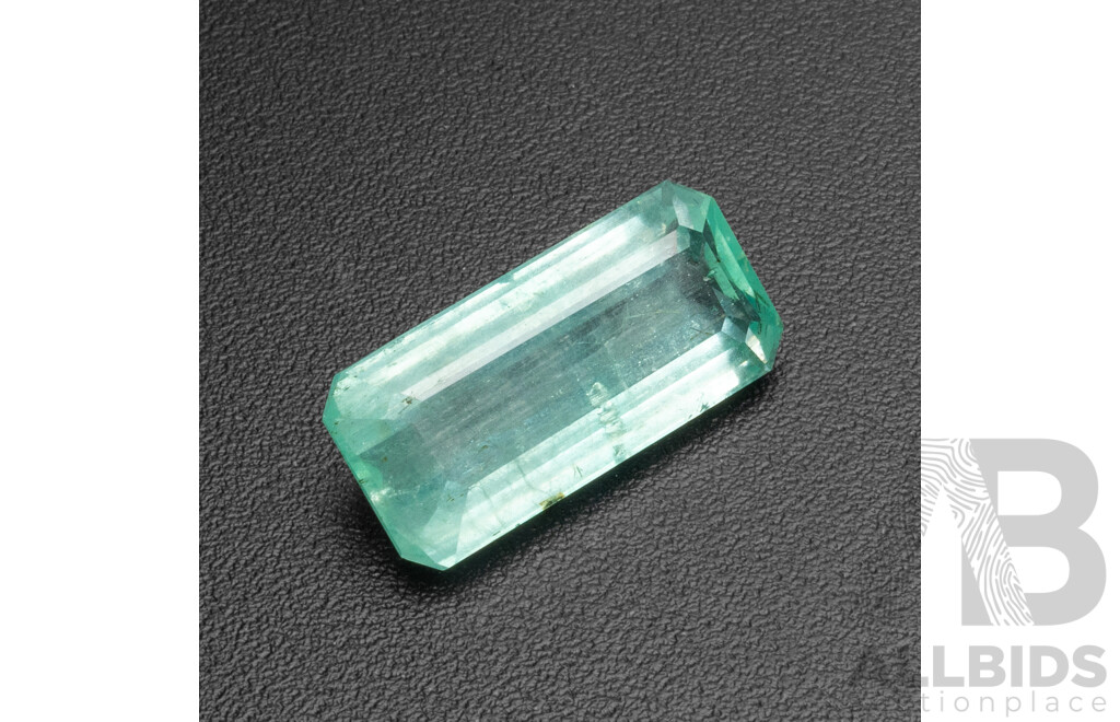 Elongated Emerald Cut Light Natural Emerald - 9.45cts
