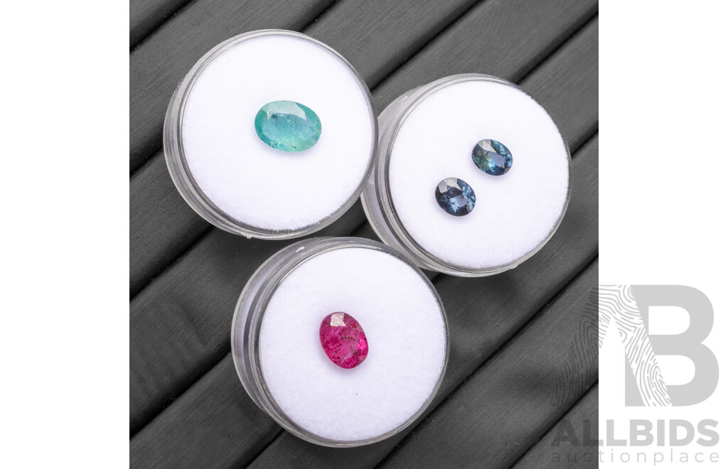 Ruby, Emerald & Spinels - Lot of 4