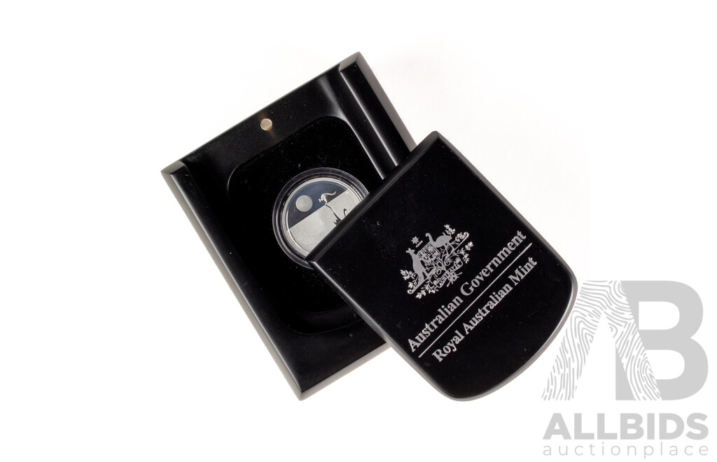 Australian RAM 2010 Silver Proof One Dollar Coin, Kangaroo at Sunset .999