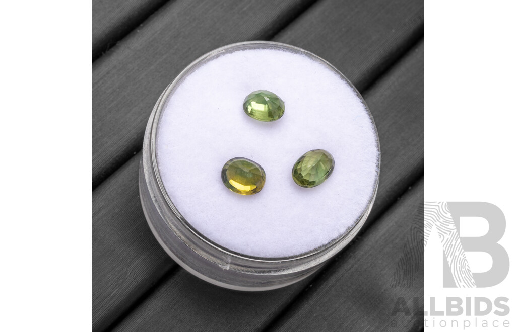 1.8cts of Oval Cut Forrest Green Sapphires - Lot of 3
