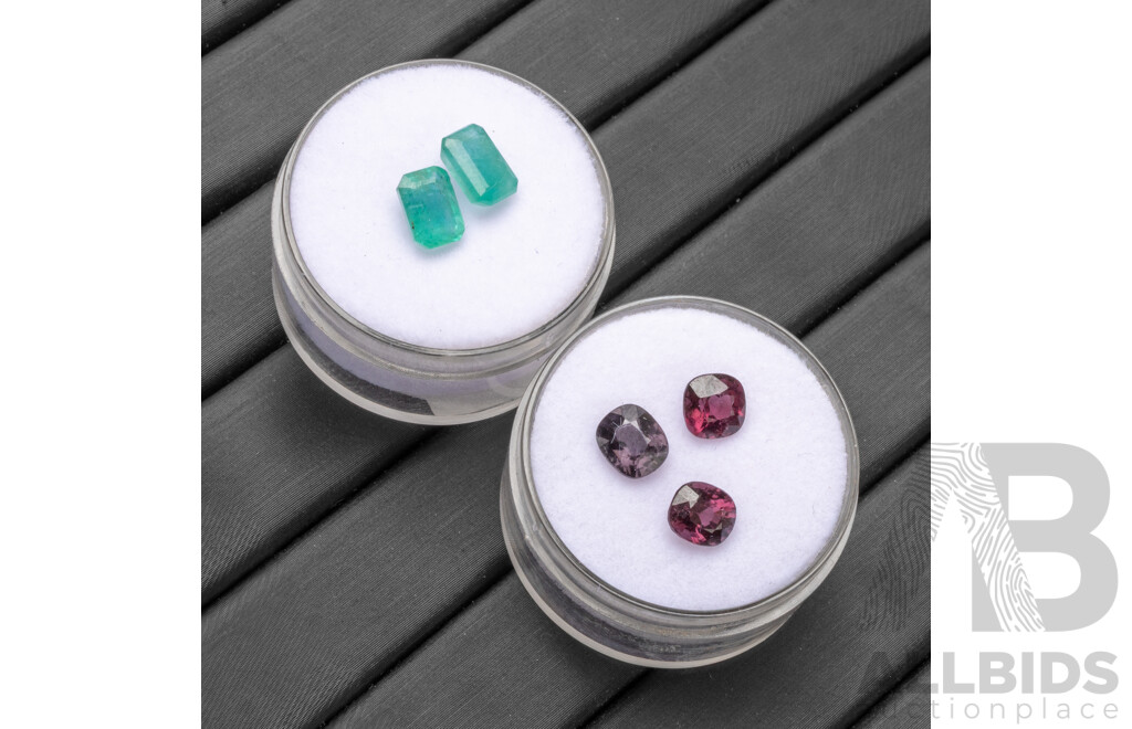Collection of Natural Emeralds & Spinels - Lot of 5