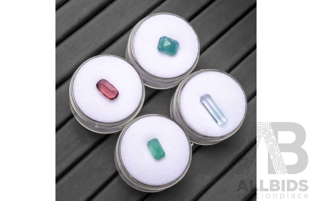 Collection of Emeralds, Spinel & Aquamarine - Lot of 4
