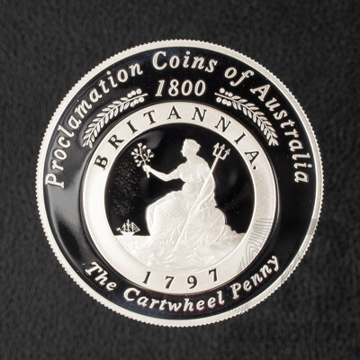 Australian RAM 2000 Silver One Dollar, Proclamation Coins of Australia, 1797 Cartwheel Penny .999