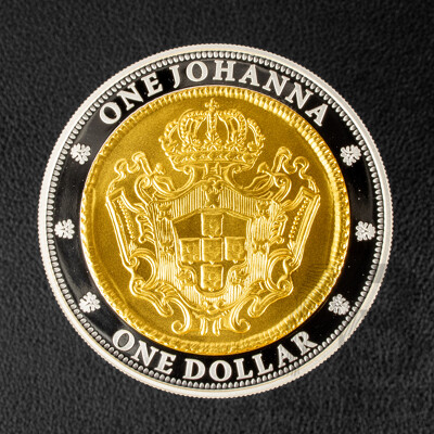 Australian RAM 2007 Silver/Selectively Gold Plated One Dollar Coin, 1732 Portuguese One Johanna Reproduction .999