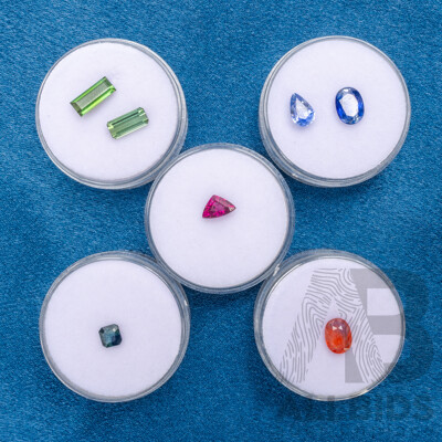 Collection of Gemstones. Sapphires, Tourmalines, Garnet - Lot of 7