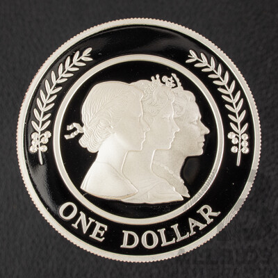 Australian RAM 1999 Silver Proof One Dollar Coin, Majestic Images, Queen Elizabeth II .999
