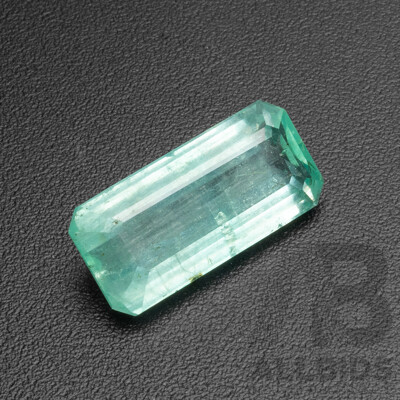 Elongated Emerald Cut Light Natural Emerald - 9.45cts