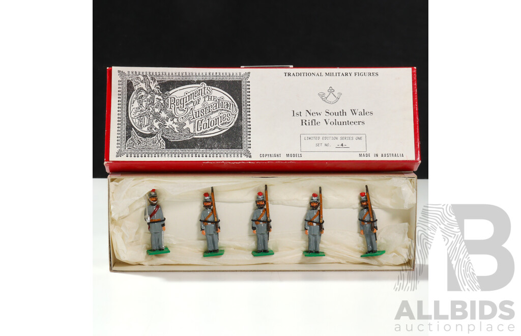 Vintage Regiments of the Australian Colonies Cast Lead Figures, First New South Wales Rifle Volunteers, Made in Australia