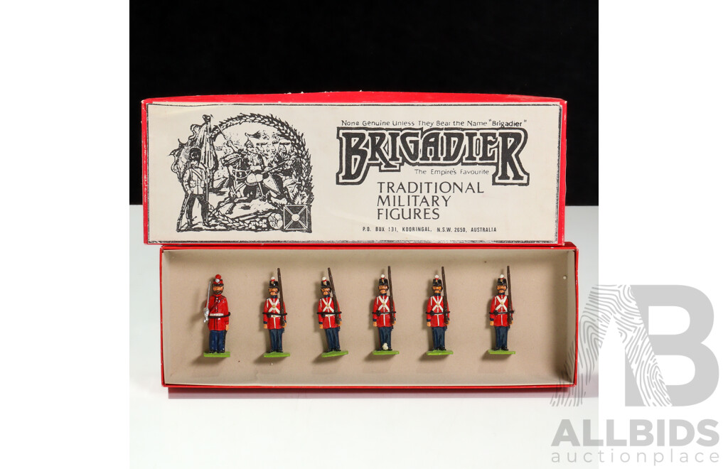 Vintage Brigadier Traditional Cast Metal Military Figures, 1870 Royal Irish Regiment of Foot , Made in Australia