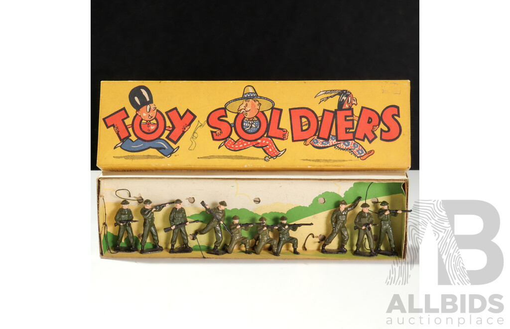 Vintage Britains Cast Lead British Infantry in Battledress, Made in England