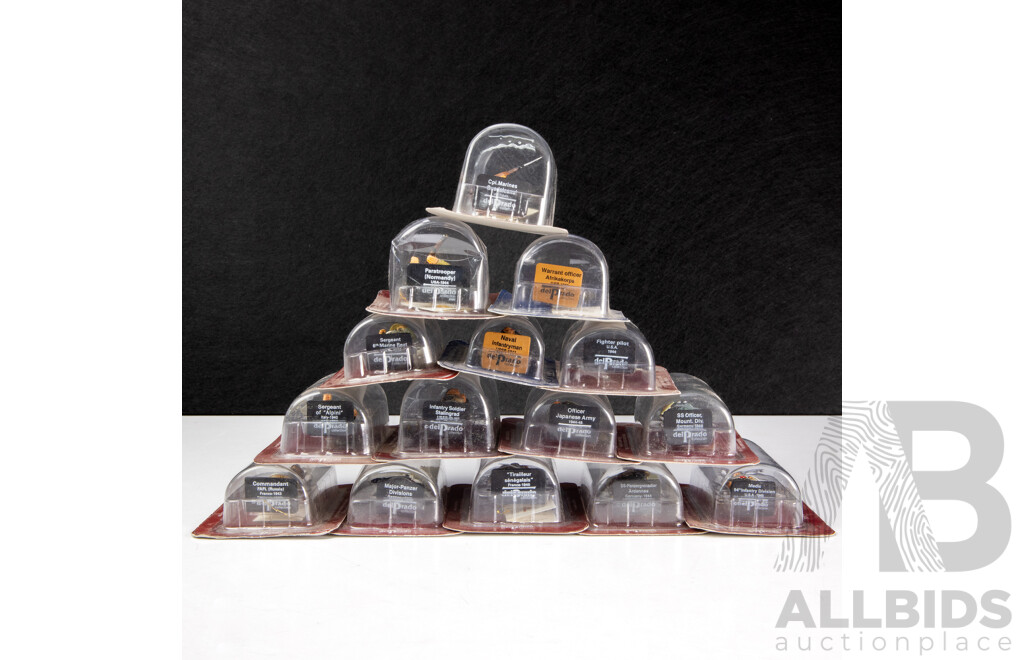 Fifteen Del Prado Pewter World War Two Soldiers Including US Normandy Paratrooper, Sergeant 6th Marine Regiment, Fighter Pilot, USSR Infantryman, Germany SS Panzergrenadier, SS Officer and More