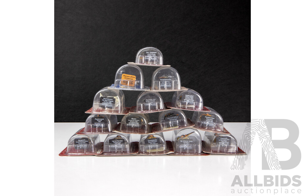 Fifteen Del Prado Pewter World War Two Soldiers Including Germany Military Police, Blitzkrieg Warrant Officer, US 1st Lt Calvary, Japan 2nd Lieutenant, Army Air Forces, USSR Female Sniper and More