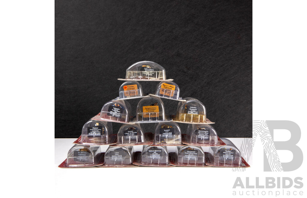 Fifteen Del Prado Pewter World War One and Two Soldiers Including Australian 1918 Sergeant A.I.F, Germany U-Boat Officer, Italy Ardito Infantry Soldier, French Foreign Legion, UK Sergeant Royal Flying Corps  and More