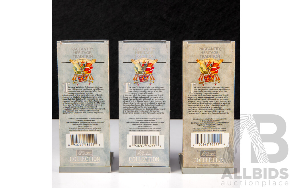 Three W. Britain Cast Lead London Metropolitan 'Bobby' Police Officers