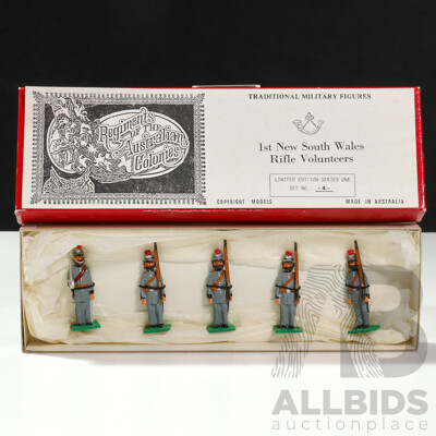 Vintage Regiments of the Australian Colonies Cast Lead Figures, First New South Wales Rifle Volunteers, Made in Australia