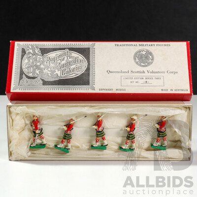 Vintage Regiments of the Australian Colonies Cast Lead Figures, Queensland Scottish Volunteers Corps, Made in Australia