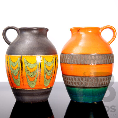 Pair of Matched Vintage Glazed Jugs ByScheurich Keramik