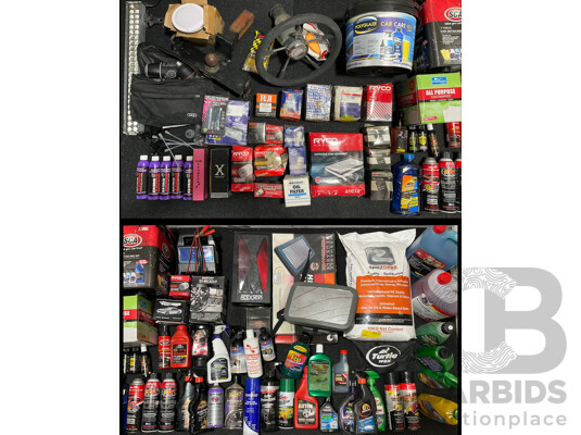 Assorted Car Detailing and Cleaning Produts and Other Automotive Parts