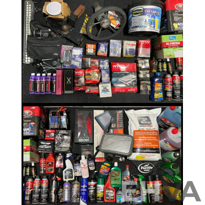 Assorted Car Detailing and Cleaning Produts and Other Automotive Parts