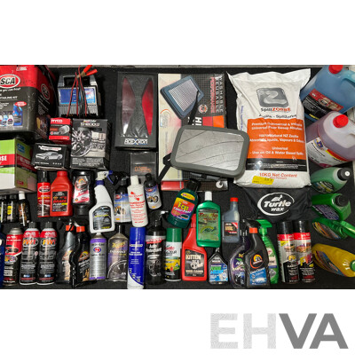 Assorted Car Detailing and Cleaning Produts and Other Automotive Parts